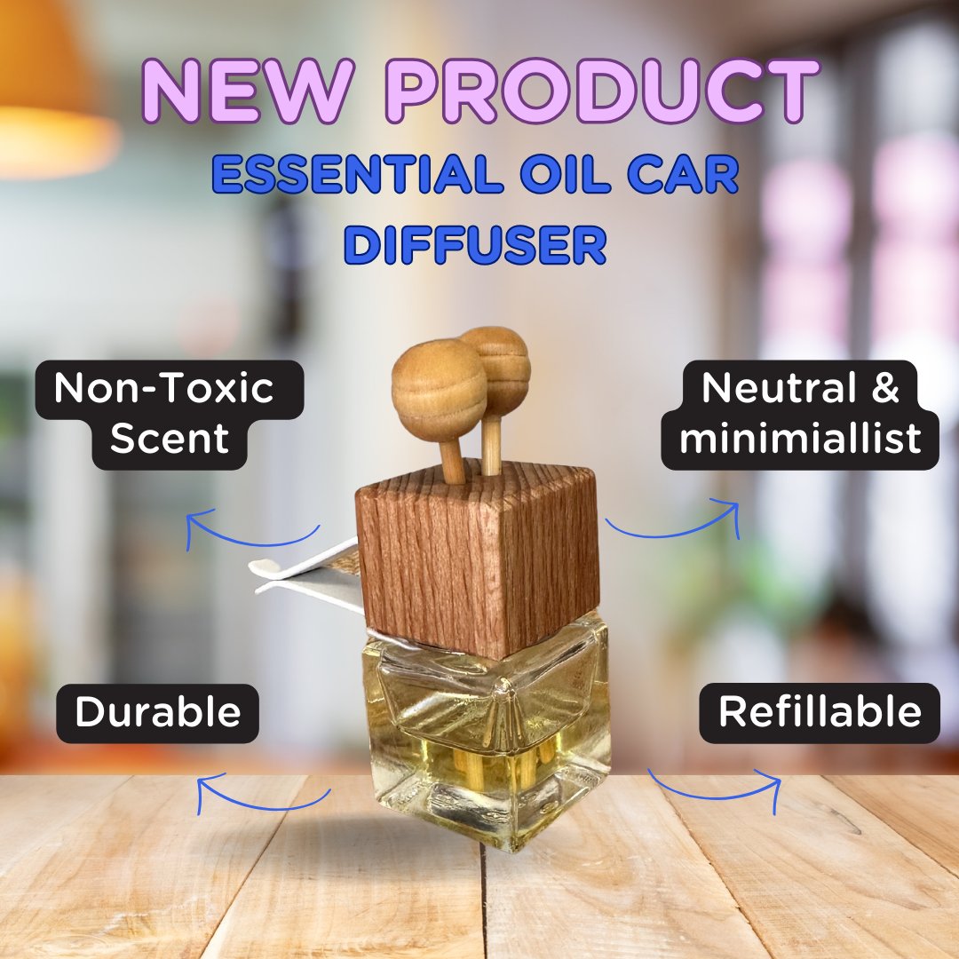 Our neutral, minimalistic Car Diffusers come prefilled with 8 ml of our essential oil fragrance blends. Our blends are all phthalate-free, paraben-free, free from carcinogens, reproductive toxins, and other potentially hazardous chemicals often found in fragrances! 
If you want t