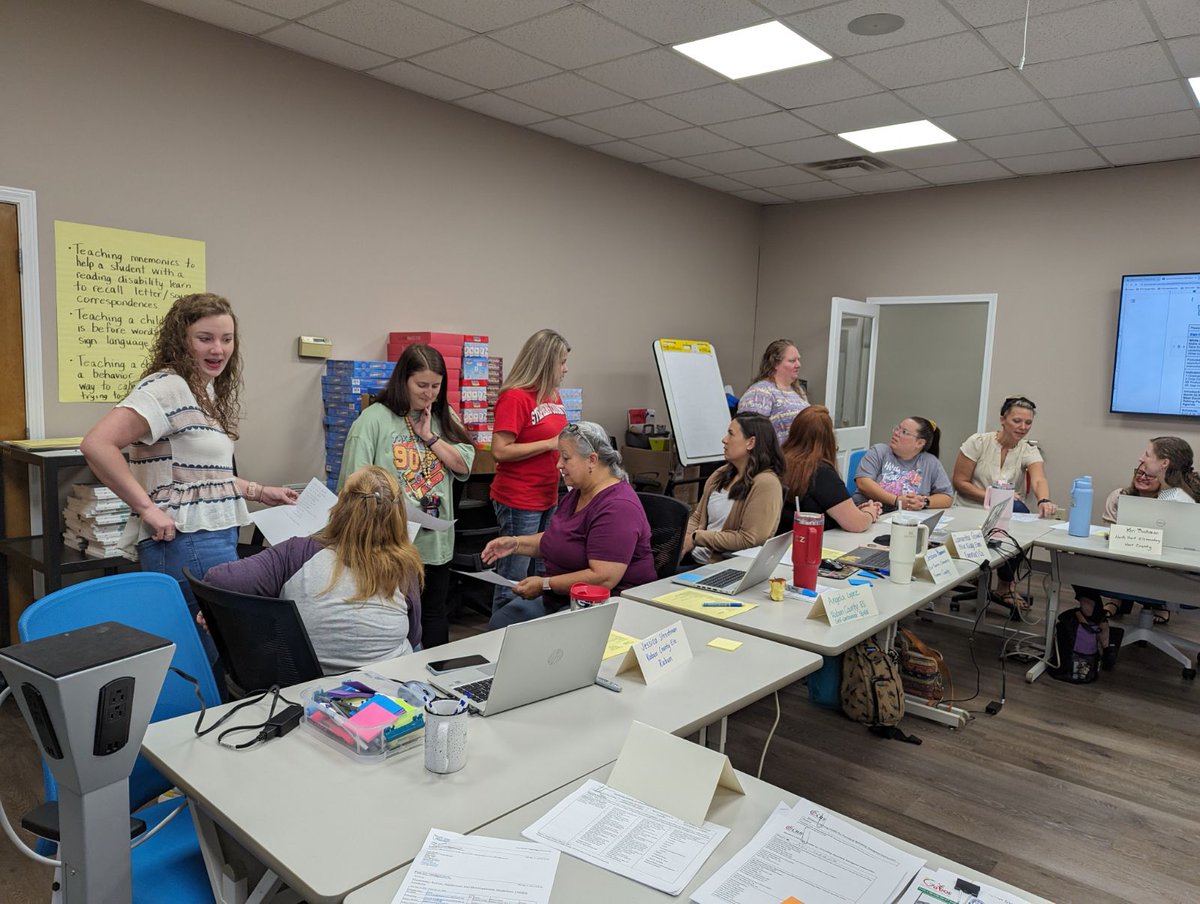 It looks like collab is going well in our ES Autism, Intellectual, and Dvlp Disabilities Academy facilitated by Sarah Stewart. I see lots of hands on resources behind the teachers that will be making their way into classrooms as they learn more about instructional strategies.