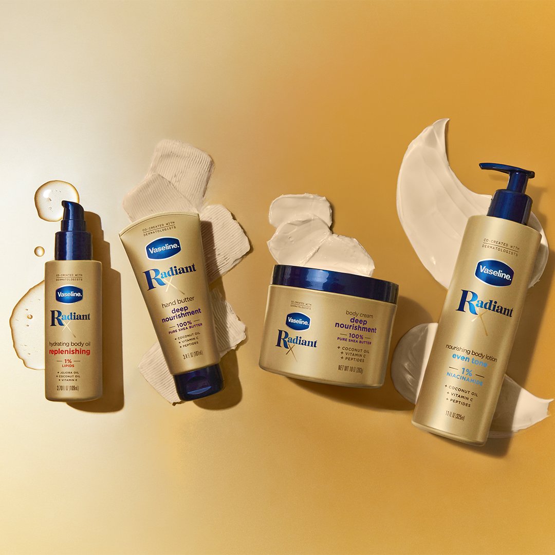 Introducing Vaseline Radiant X ✨ Our newest skincare collection co-created with dermatologists to deliver intensively moisturized, smooth and, of course, radiant skin. Meet the collection! 💛