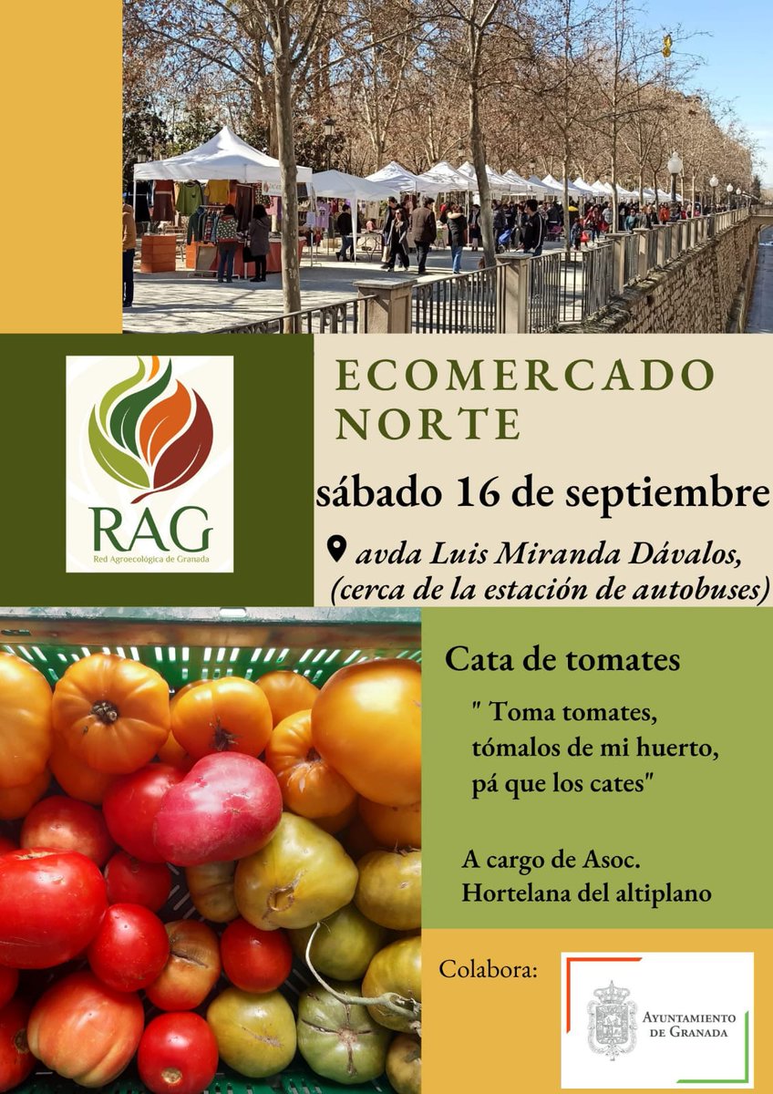 Este sábado 16 tenemos el Ecomercado Norte. Avenida Luis Miranda Dávalos, cerca a estación de autobuses.