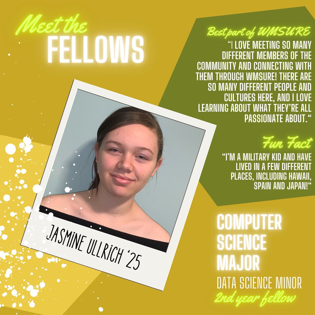 WMSURE's tweet photo. Meet our next 4 Student Fellows: Jaden, Jasmine, Lauren and Makala! https://t.co/qFwYVQP92J