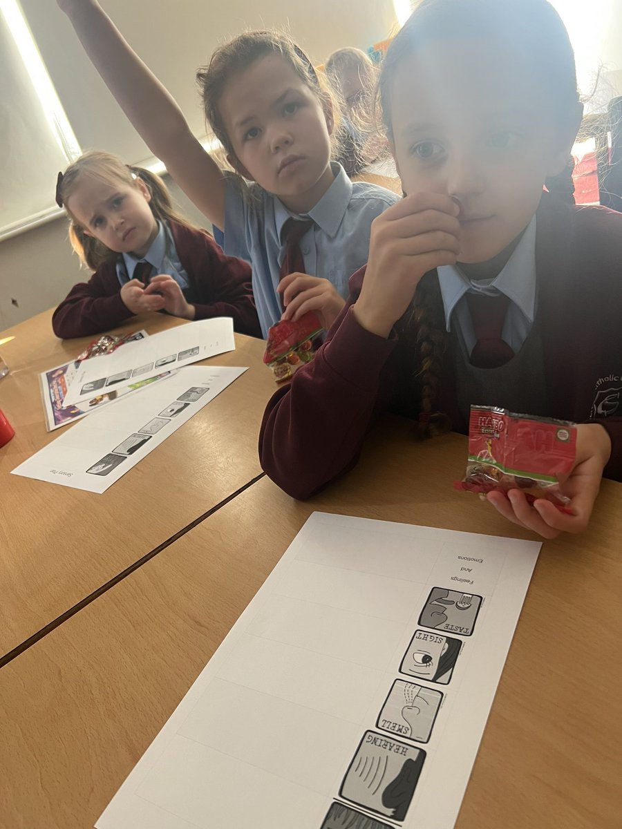 CharlesPrimary3's tweet photo. What’s happening in Mr. Wonka’s factory?  We need the world to know! What can you smell in a packet of sweets? What can you taste? #StChWriters @roald_dahl https://t.co/UQUNwNzInn