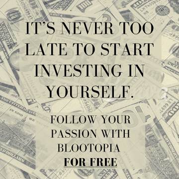 RealBlootopia's tweet photo. It's never too late to start #investing in yourself. Learn how you can start following your #passion on Blootopia for free. 

#entrepreneur #sidehustle #sidejob #moremoney #passion #help #sidehustleideas https://t.co/f4gN8pYMDR