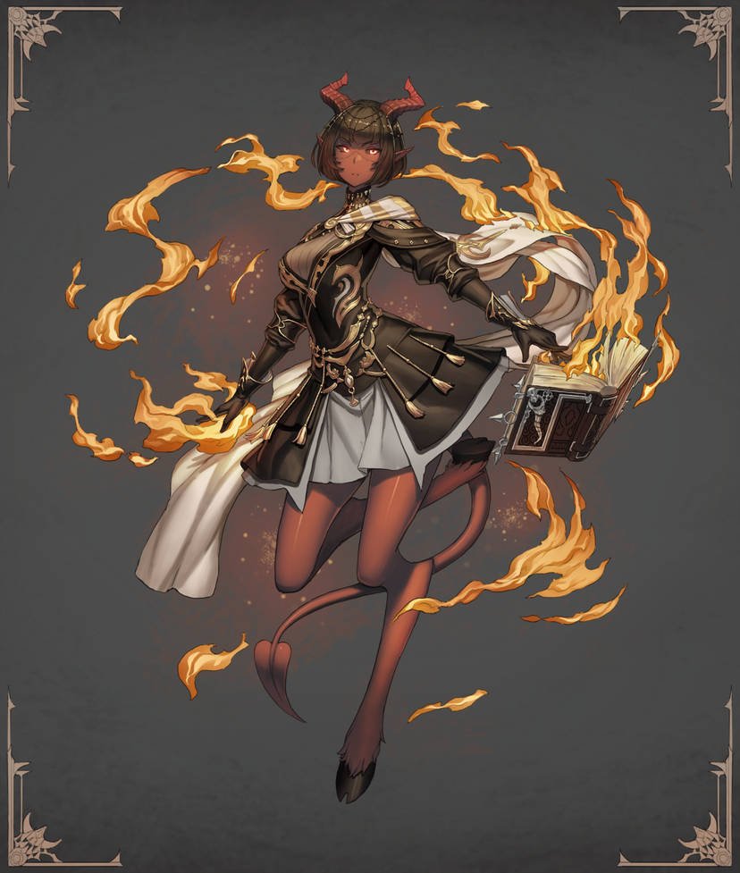 nrcgray's tweet photo. Tiefling pyromancer I did as a commission last year: 
👿🔥 https://t.co/HtO5Ray1s0