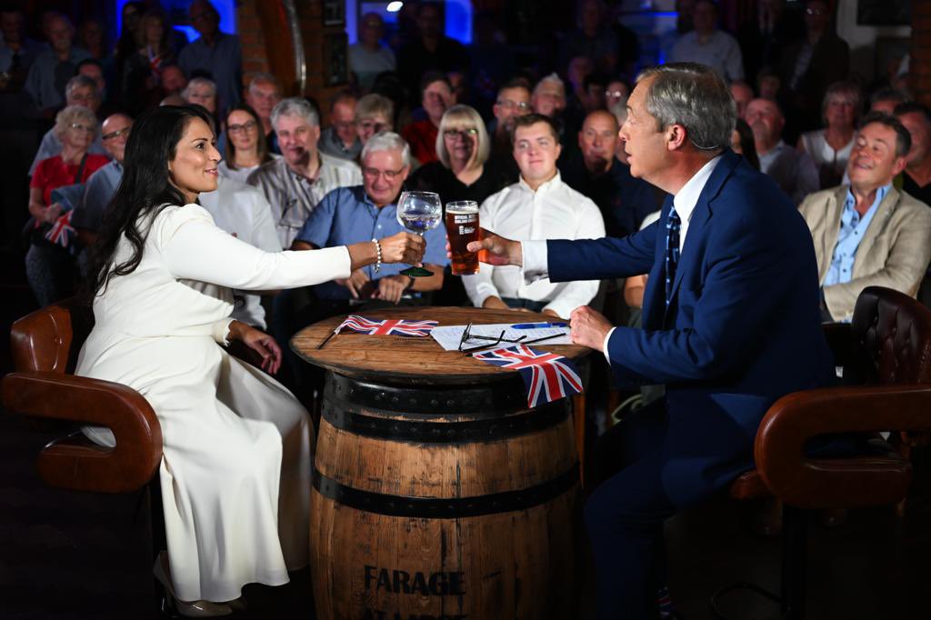 Nigel_Farage's tweet photo. Watch #TalkingPints with @PritiPatel.
➡️ https://t.co/wLCJO5fchL https://t.co/nAgaUe2wQ6