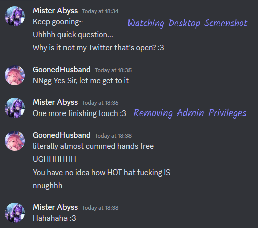 abyss_mister's tweet photo. My last victim learned that it takes less than 25MB to have the experience of a lifetime~

Thank you for joining my collection...I'll take good care of *MY* new computer💜☕️💜 https://t.co/GbqdqO3fUo