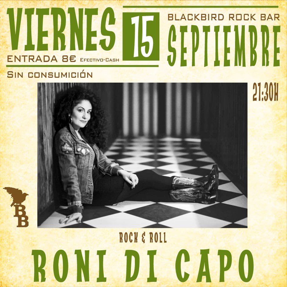 Mañana viernes un poco de rock and roll de la mano de <a href="/RoniDiCapo/">Verónica Costilla (Roni Di Capo)</a> (trío) ! A las 21.30h! Reservas por MD en en rrss o al mail blackbirdrockbar@gmail.com! #rock #madrid #rockandroll #blackbirdrockbar #livemusic #conciertos #conciertosmadrid #musicaenvivo #viernes #friday