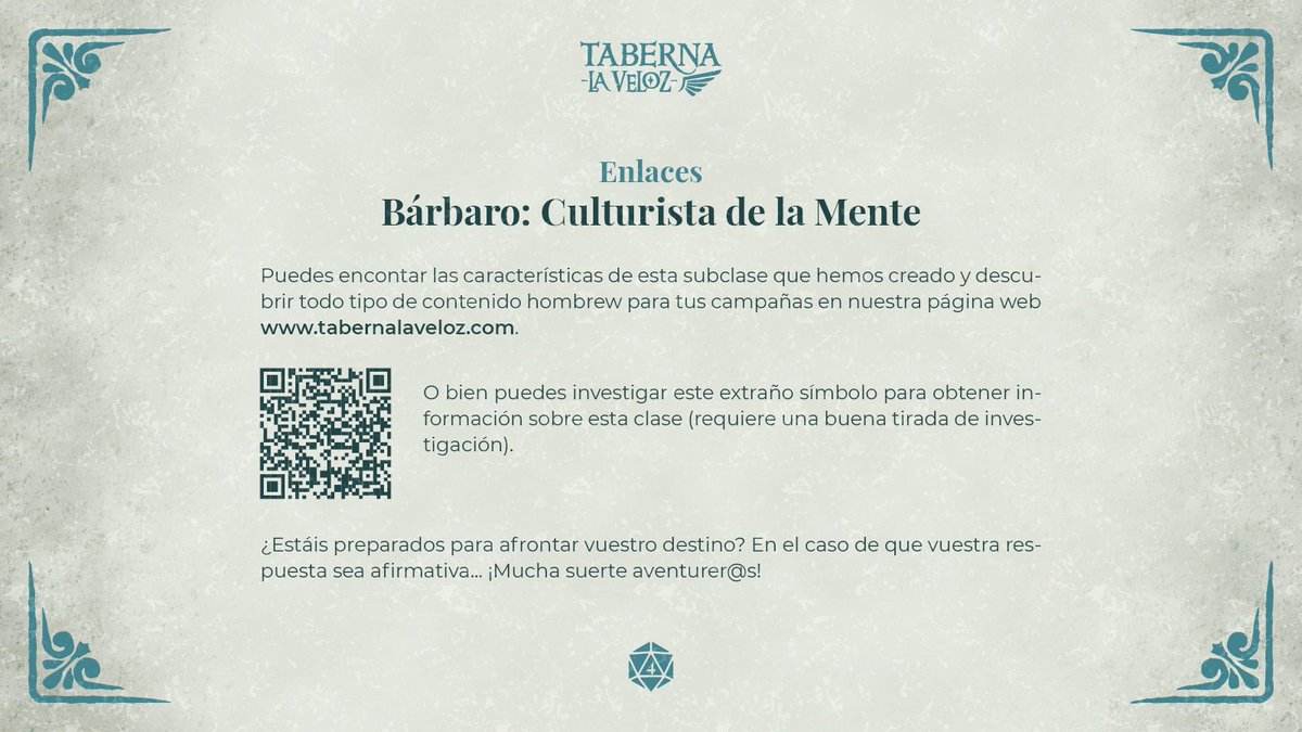 tabernalaveloz's tweet photo. ¿Nunca habéis pensado en lo divertido que podría llegar a ser un bárbaro que utiliza el cerebro para algo mas que repartir estopa?

Pues ya tenéis disponible esta nueva subclase de bárbaro culturista de la mente en nuestra web! https://t.co/TNwwBMV9QC