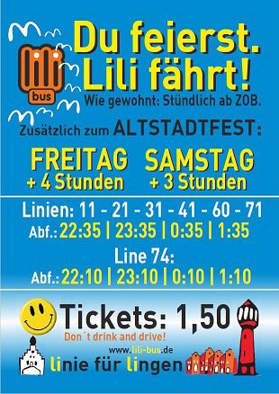 Lingen_FTW's tweet photo. Los geht‘s am Wochenende:
Altstadtfest in #Lingen mit verkaufsoffenem Sonntag, mehr Lili-Bus, handgemachter Musik und Special Guest Stars: @ianwhooper und @TheSubways
Am Sonntag Verleihung des „Lingener Theo“ Kleinkunstpreis Nachmittag auf dem Marktplatz. #Lingen #FTW #ASF23 https://t.co/ApE1XmGvea