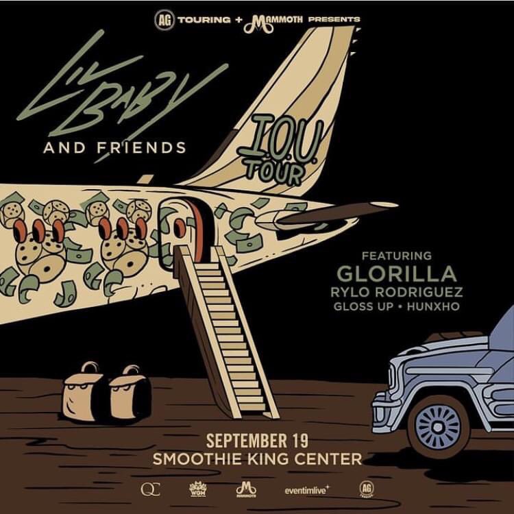 KontinuousEvent's tweet photo. Lil Baby - I.O.U. Tour 
It's Only Us Tour ft. Glorilla, 
Rylo Rodriguez, Gloss Up &amp; Hunxho
Tuesday, September 19, 2023 
Smoothie King Center (New Orleans) 
Purchase Tickets Now!!! >>> 
https://t.co/fTOinMEAft https://t.co/tTVmBfqPO3