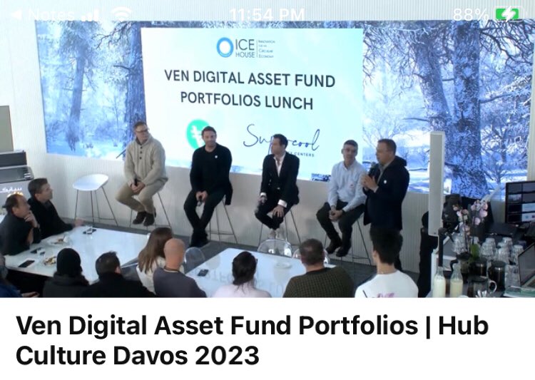 1/5 '@chancebar who's the founder and chairman of @JewelBermuda, a Bermuda-based full service bank, and with @chasker who is with #Hedera and @HBAR_foundation working with us' 2:15, 10:10 $HBAR
@hubculture's @stanstalnaker
Ven Digital Asset Fund Davos2023

youtube.com/live/rIgr2CZXT…