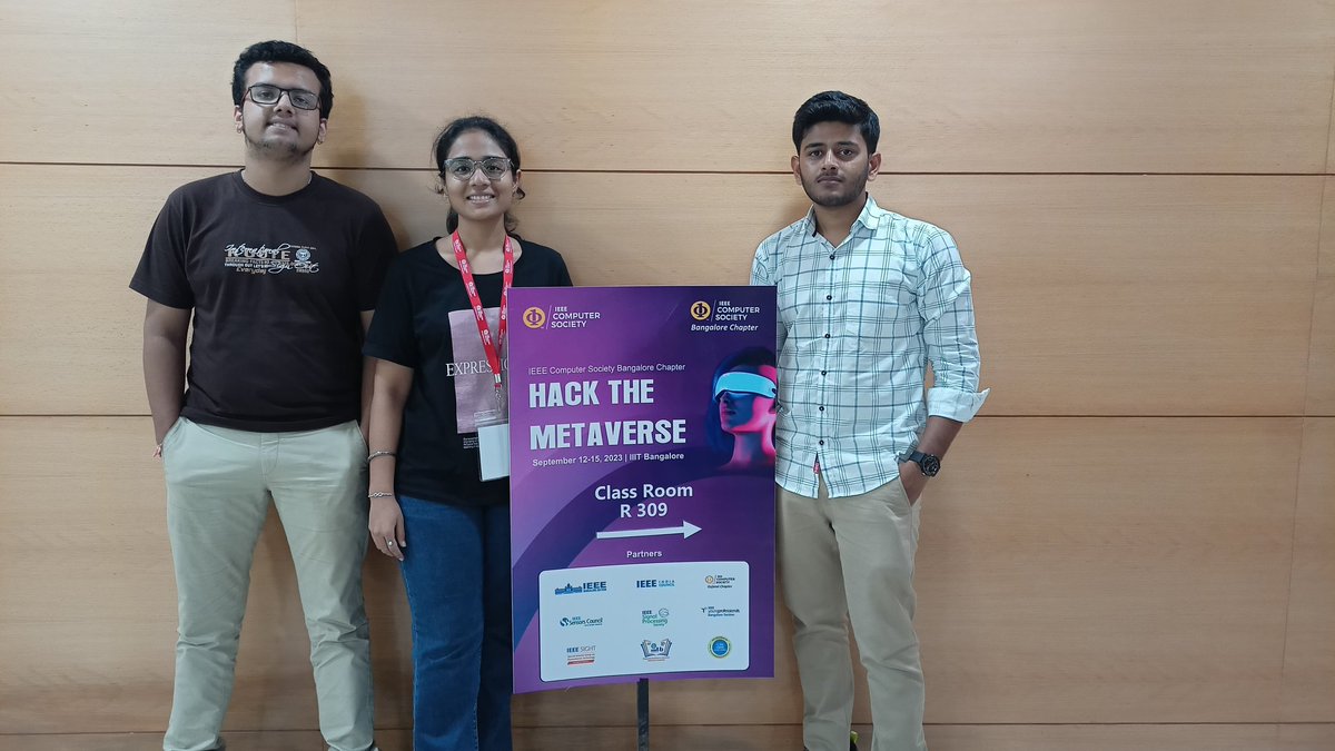 Mall5Siddharth's tweet photo. 🚀 Hack the Metaverse Chronicles: Day 3 🚀
What an exhilarating day it has been at the "Hack the Metaverse" hackathon hosted by IIIT Bangalore!

#hackthemetaverse #ieeecsbangalore #MetaverseMagic #Teamwork #TechInnovation #CDACVisit #HackathonAdventures #IEEE https://t.co/GCVFFNdCr7