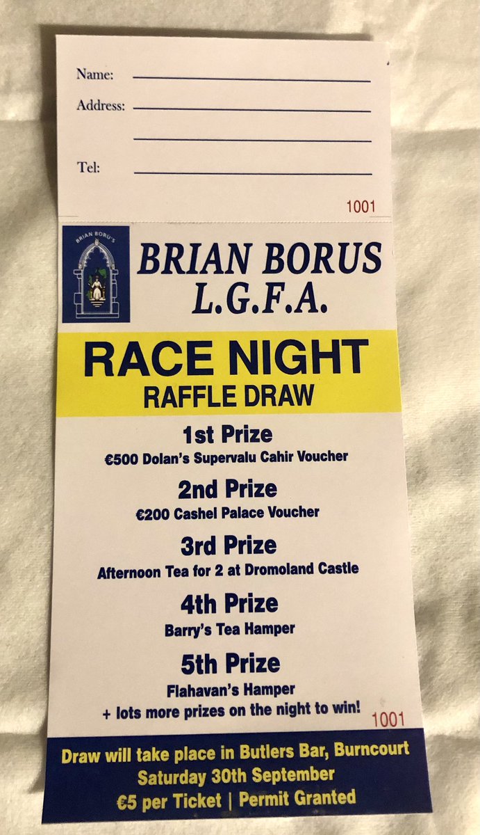 BrianBorusLGFA's tweet photo. Tickets for our raffle on Sale this weekend the 15th &amp; 16th of September in Woodview Service Station (O’Donnell’s) Cahir. 

Top prize €500 voucher in Dolans SuperValu Cahir to be won.

If you’re not in you can’t win. 🤩🤩 
€5 per ticket. Card payment accepted. https://t.co/IgFFl5wCqA