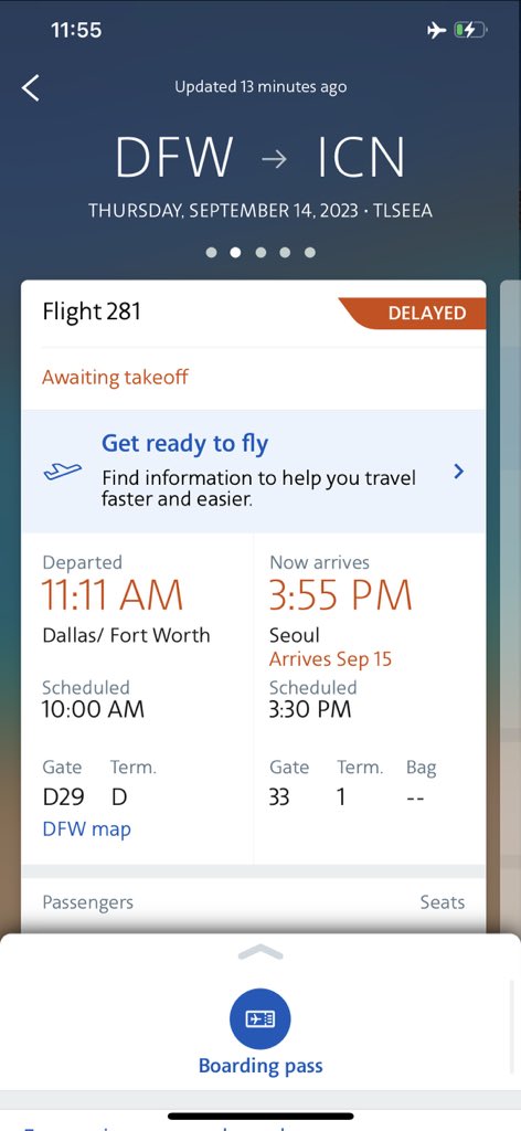 AAdvantageMyASS's tweet photo. @SecretaryPete Paid USD $2,300 economy seat with @citibank @Citi #Aadvantage  @Mastercard on @AmericanAir for a 15 hour flight Dallas to Seoul Korea, but it’s delayed 2 hours! The App is tricking the system showing it departed 48 minutes ago but it didn’t l! #AmericanFaiLines @AAdmiralsClub https://t.co/ffRcXyP15Q