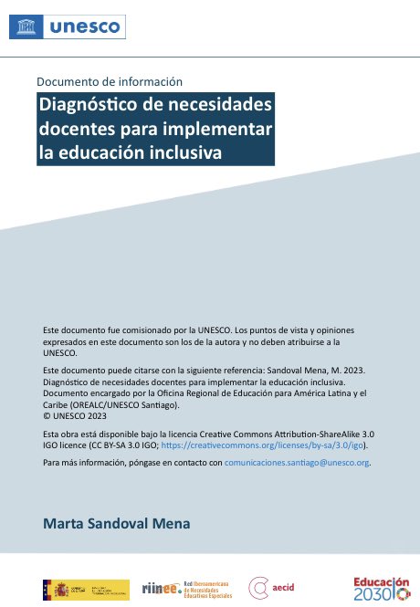 inclusion_on's tweet photo. Es una alegría poder compartir el informe que nuestra compañera @msando6 ha realizado para la UNESCO sobre el Diagnóstico de necesidades docentes para implementar la educación inclusiva.

https://t.co/0QD2ziqMSO https://t.co/5fvVYg5zJQ