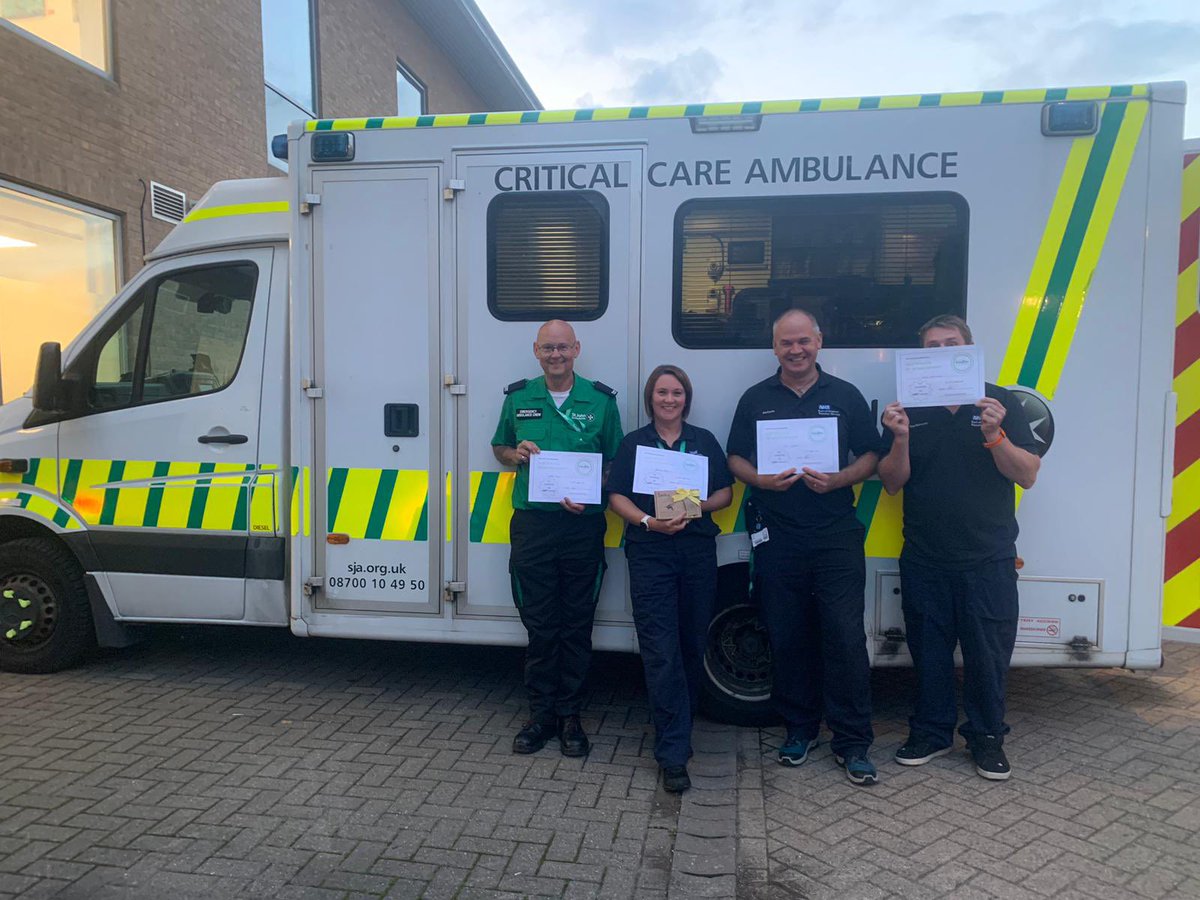 1000 Critical care transfers. Meet the team that completed our 1000th (including a slightly camera shy Dr) 🤩 Dr Edmunds, Becky, Phil and Nigel
