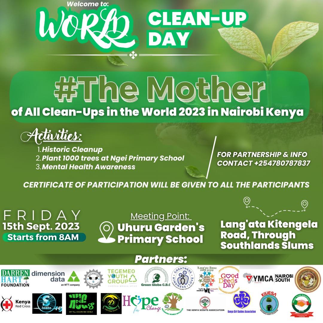 World clean-up day is tomorrow at Uhuru Garden's primary school #Themotherofallcleanups
