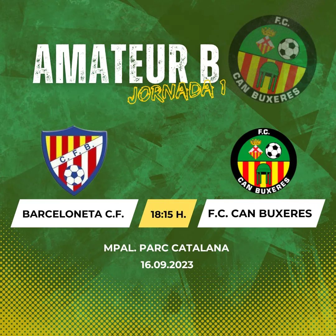 FCcanbuxeres's tweet photo. Vuelve la liga!!!
Amateur A, Amateur B y los veteranos dan el pistoletazo de salida a las competencias.
Mucha suerte para todos!!! 
#VuelveLaLiga #AmateurA #AmateurB #VeteranosCanbu #SentimientoCanbu #JuegaEnVerde #FcCanBuxeres 
⚽🧡💚 https://t.co/UgbwpRyXmb