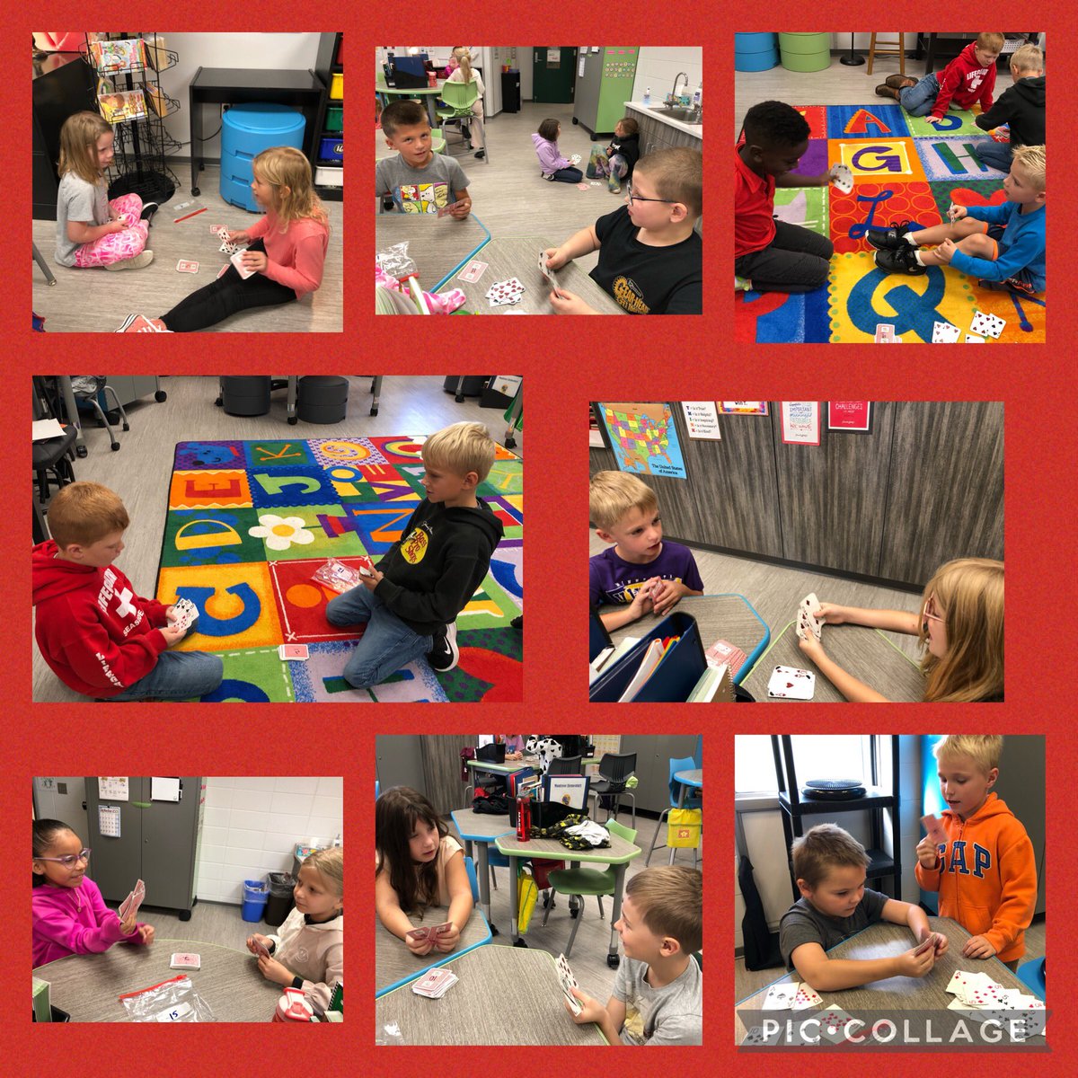 Playing games is a fun way to practice math facts. Today’s game was aiding to make 10s with Go Fish #theMESway
