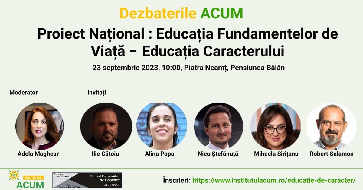 partidulACUM's tweet photo. Proiect Național : Educația Fundamentelor de Viață – Educația Caracterului

Vă invităm să participați ACUM la construcția unei Românii mai educate și să răspundeți la întrebările și provocările acestui demers. 

Pentru inscriere la eveniment https://t.co/XXoNGe8TTl https://t.co/js1mbBnyGV