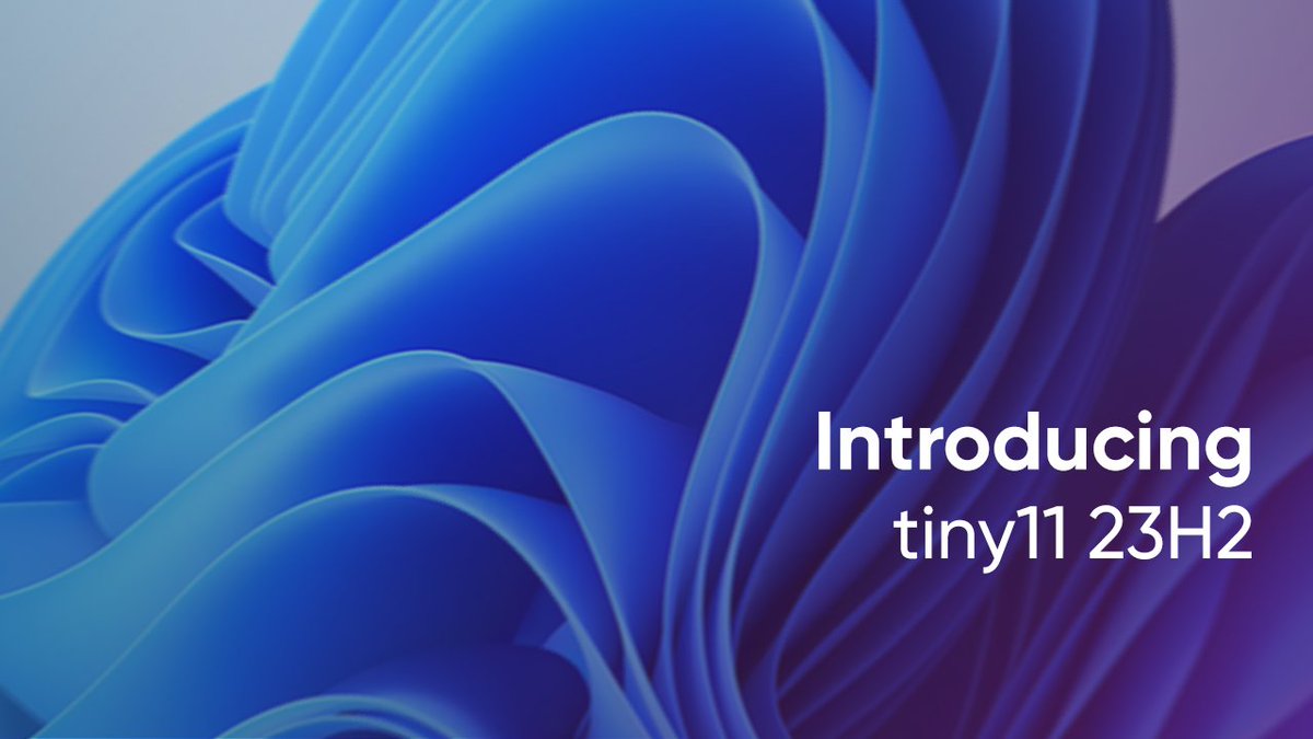 NTDEV_'s tweet photo. Tiny11 23H2 is here.
https://t.co/GTOIlzQyn2 https://t.co/SYQqLulFHH