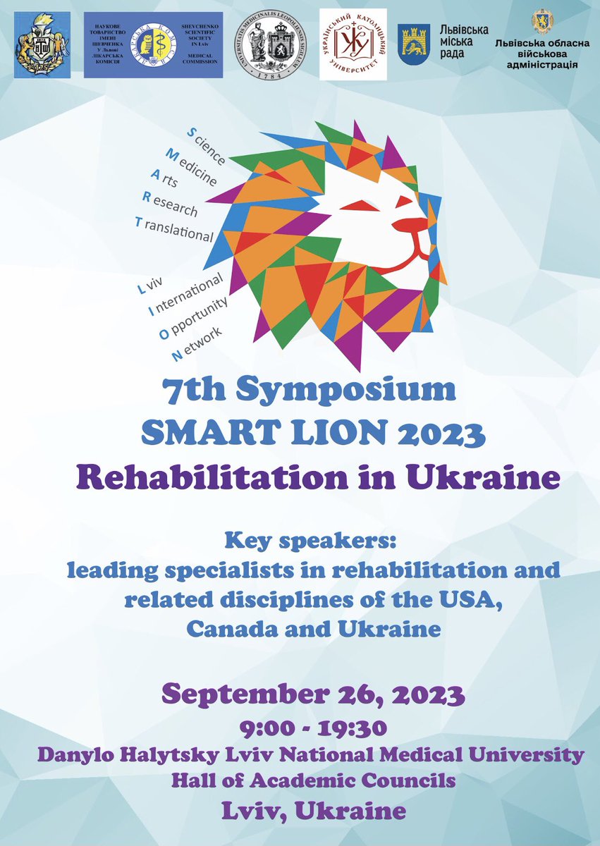 MedicalScienc17's tweet photo. You are welcome to register and take part 🇺🇦, link below:
https://t.co/PDSPLEFmZT
#smartlion #rehabilitation https://t.co/FpDz28xsb7