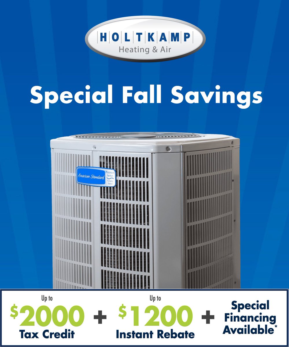 Thanks to some big tax credits you can pair with our fall promotion, get significant savings on a #hvac system that will bring you years of comfort. 

Call 404-282-5630 for a free estimate or book online at HoltkampHVAC.com