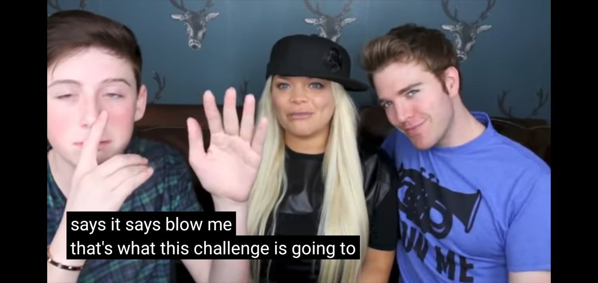 4evr_Searching's tweet photo. @teeeduff @theadammcintyre Oh, it was only posts in public forums? Huh, that's funny because here's screenshots of her making sexual jokes in a video with Shane and Trevi Moran, a minor. But Trisha was never friends with minors, right? 🤔 https://t.co/JIoQbvnZsQ