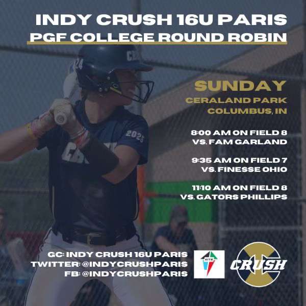 Schedule for this sunday! Come out and watch us!