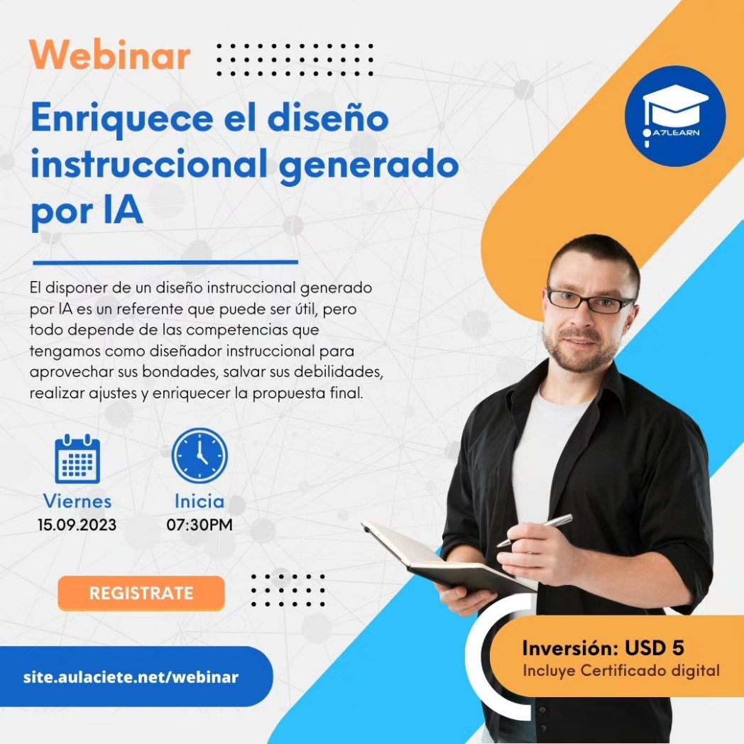 a7learn's tweet image. Aún estás a tiempo de participar
Detalles y pago en aulaciete.net
