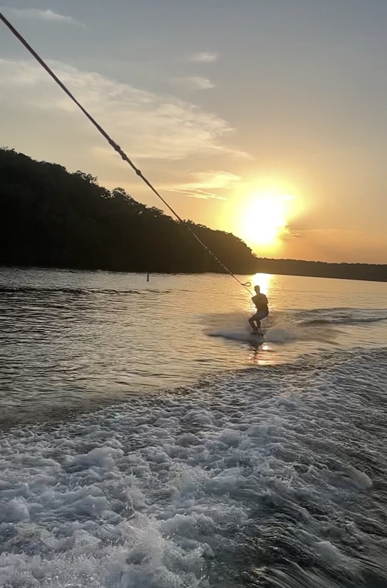 Survived another playoff round. No flare, no new toys or edited video hoopla. Just straight grinding and laying stripes. Also #teamsunset and a little post mow hoops with my oldest and some wakeboarding from the other night! On to the next round of playoffs!!! #grind #stripes