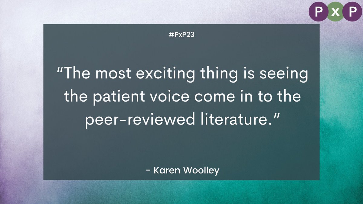 @KWProScribe at #PxP23 talking about the importance of patient voices being included in peer-reviewed literature, and how we are starting to see a shift.
#PatientPartners #PPI #ConsumerEngagement