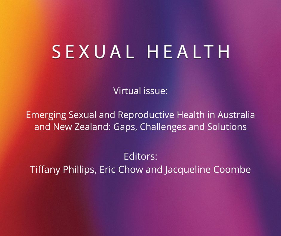 New @sexualhealthj virtual issue: Emerging Sexual and Reproductive Health in Australia & NZ: Gaps, Challenges & Solutions Guest eds: Tiffany Phillips, Eric Chow (both at @MSHCResearch) & Jacqui Coombe (@UniMelb). #FreeToRead until 31 Dec: publish.csiro.au/sh/virtualissu… #SexualHealth