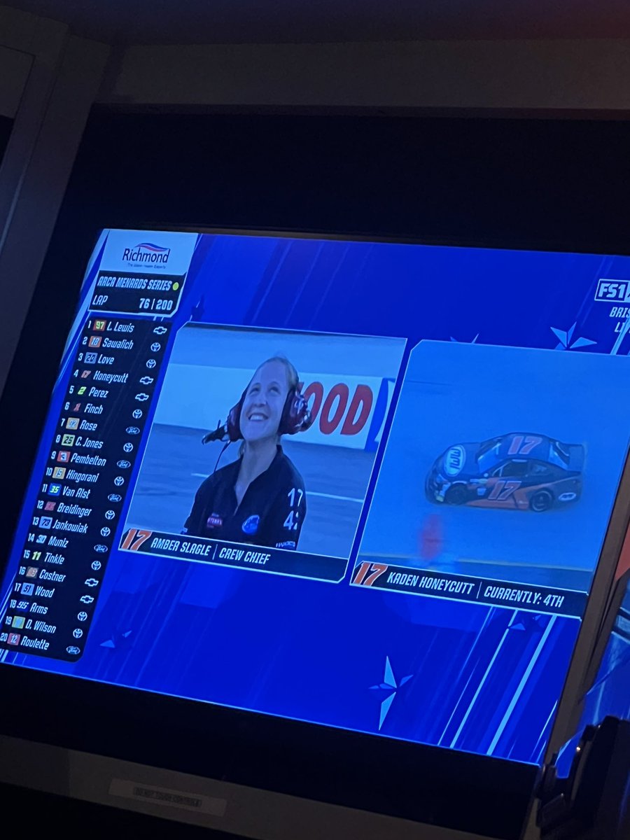 Thank you to @JamieLittleTV for the shout out during the arca race tonight. From driver, to wrapping race cars, to a mechanic, to being a crew chief, I just want to do it all! It’s an honor to get recognized for all the hard work and dedication. 🎉💪🏻🏁 #GirlPower #Nascar