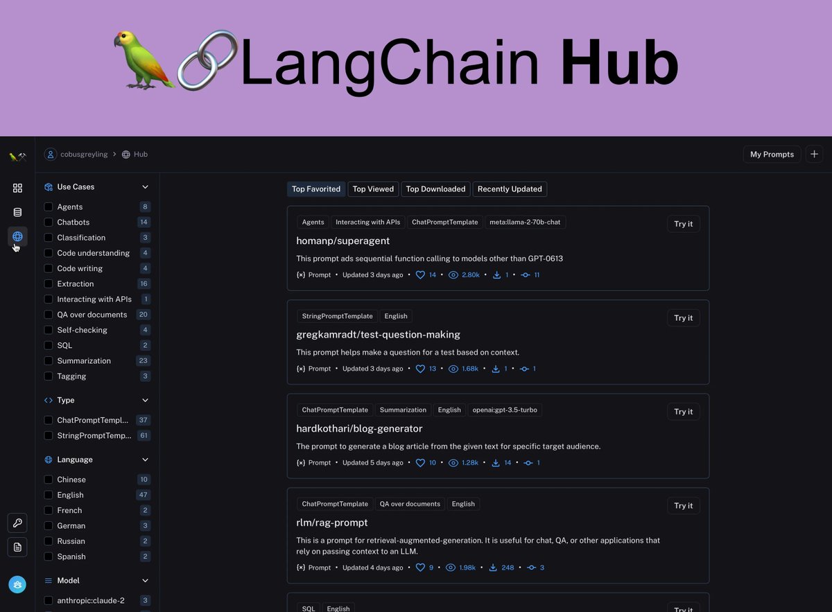 HumanFirst_ai's tweet image. A few days ago LangChain launched the LangChain Hub…

Read more here: lnkd.in/etfs2PJe

#LargeLanguageModels #PromptEngineering #ConversationalAI