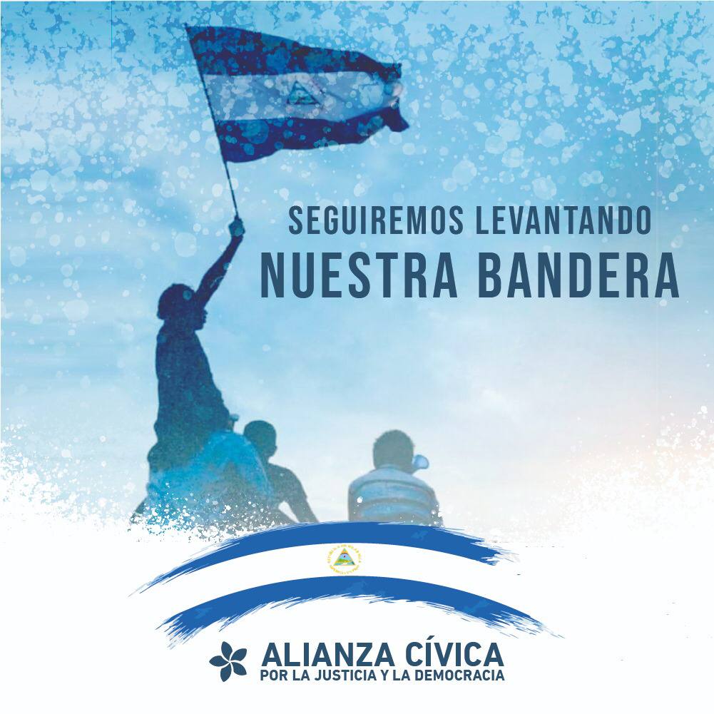 AlianzaCivicaNi's tweet photo. Nuestra Bandera representa la valentía de todo un país que lucha contra un régimen represor.
Lucharemos para que un día volvamos a ondear nuestro glorioso pendón bicolor.
¡Viva Nicaragua!
#Nicaragua #SeremosLibres #LibertadParaNicaragua https://t.co/air6goS8K7