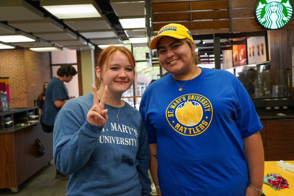 StMarysU's tweet image. It just doesn’t feel like a Thursday unless you see that #StMU 💛&amp;amp;💙. #SpiritThursday