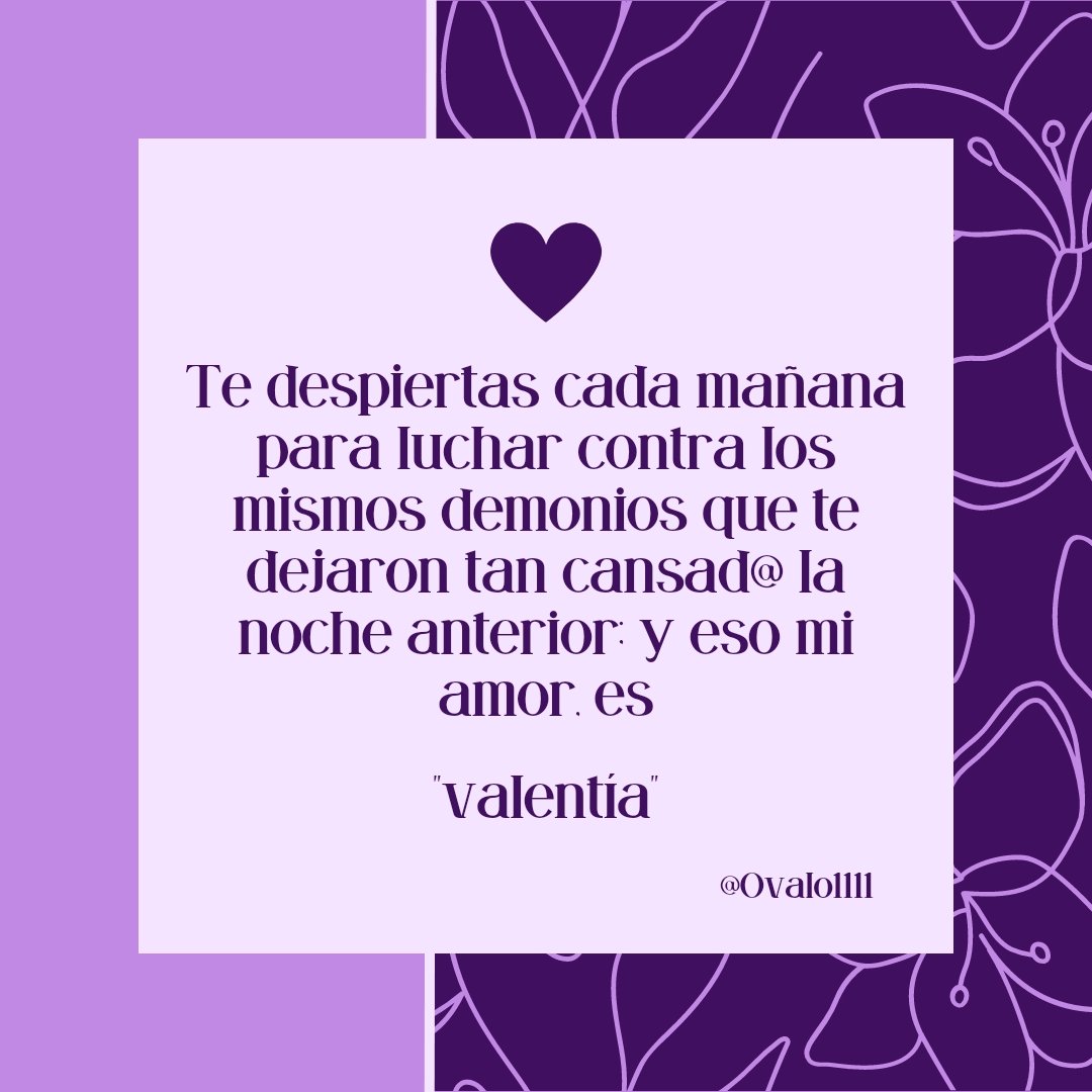 Ovalo1111's tweet photo. Despertando con valentía 💪, luchando 🤛 contra mis demonios 👺 #FrasesDelDia #frases #SuperaciónPersonal https://t.co/UN9Dc1msLy