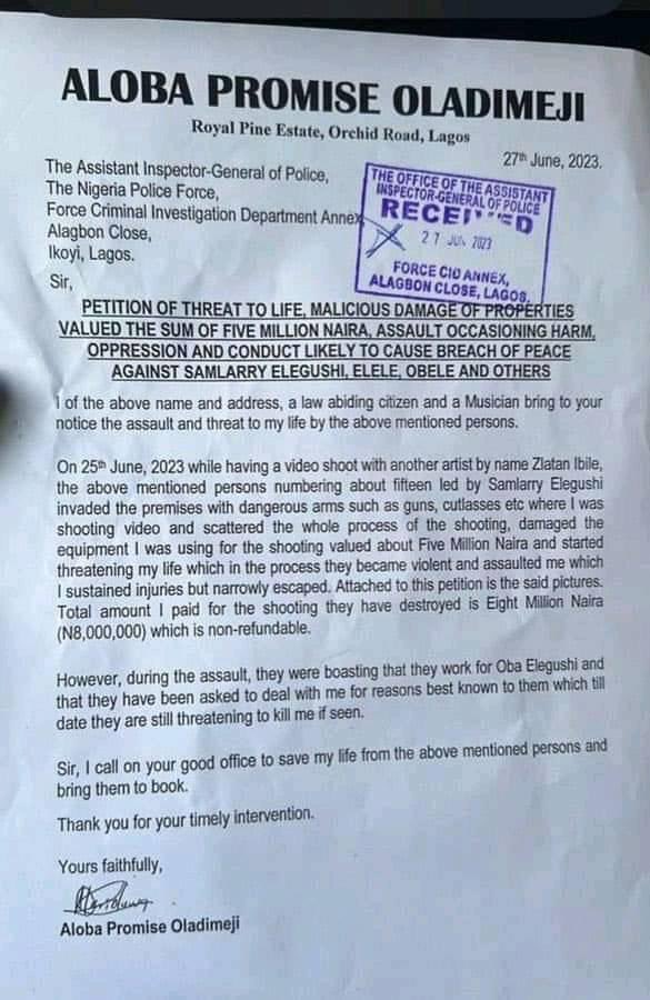 sowore's tweet photo. The Nigerian Police Force @PoliceNG received this petition regarding threats to  the life of Late Aloba Oladimeji “Mohbad” in June 2023, they refused to act claiming he didn’t show up when he was invited to defend his petition against his adversaries but now that he is dead, they want to carry out “diligent investigation” Jokers! #RevolutionNow