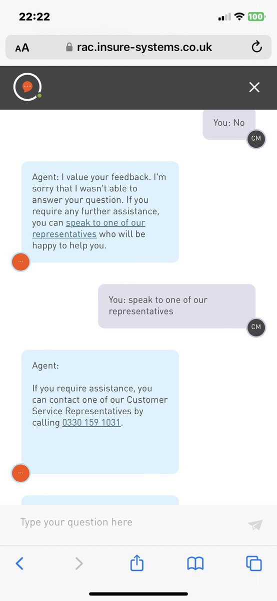 melle0273's tweet photo. @MartinSLewis hi this is the conversation I've had with RAC to cancel my car insurance https://t.co/B6yPfZxoXB