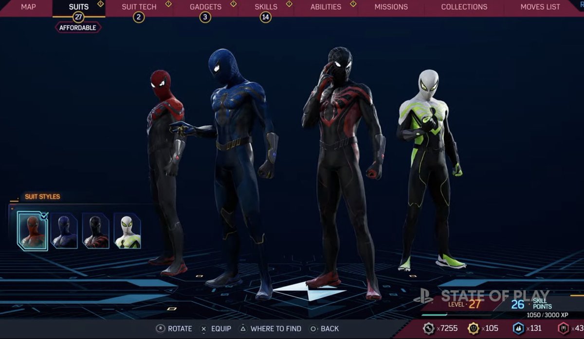 SpiderManCD's tweet photo. BREAKING NEWS: MARVEL’S SPIDER-MAN 2 officially features over 65 new suits. 

They are all customisable for different colors. #SpiderMan2PS5. https://t.co/DHV3Y6CG2f