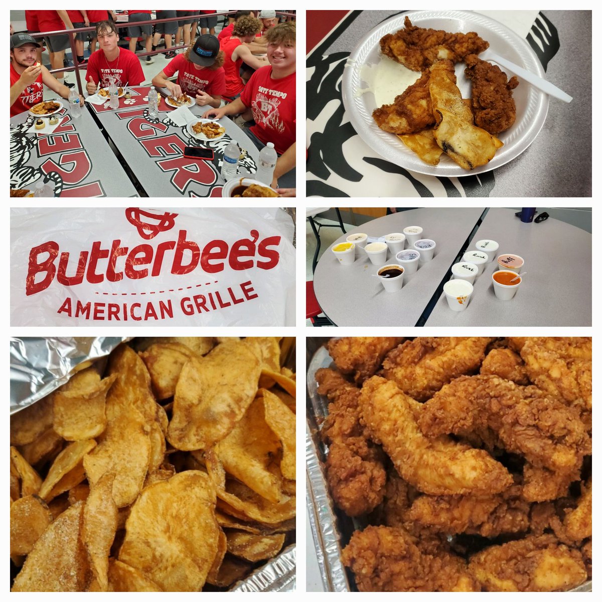 CoachJeffEssig's tweet photo. Tonight's #ThursdayTeamMeal🍽 was sponsored by the Mount Orab @butterbees &amp; our dessert was provided by the Plane Street Coffee House &amp; Cafe. Thank you for your support of #BTFB23🏈
#TateTempo8🐯
#RepThePaw🐾
#CommitToBTFB🏈 https://t.co/kHbLZYsped
