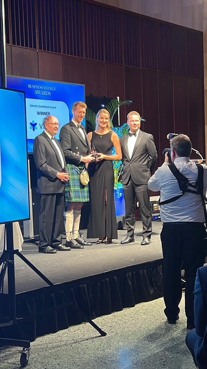 businessweekly's tweet photo. The #BusinessWeeklyAwards Killer50: One2Watch goes to @vividqltd. Presenting the award is Andrew Baker-Campbell @ttp_plc #AR #VR https://t.co/2UJvBPmyXa