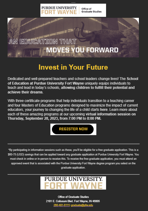 Purdue Fort Wayne School of Education tweet media