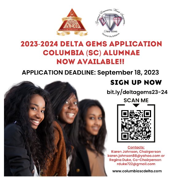 Applications are now open for our youth programs for the 2023-2024 year. Our youth programs promote personal development, leadership, service, and academic excellence.

Scan the QR code for more information.

#CACDeltas  #DeltaAcademy #EMBODI #DeltaGEMS