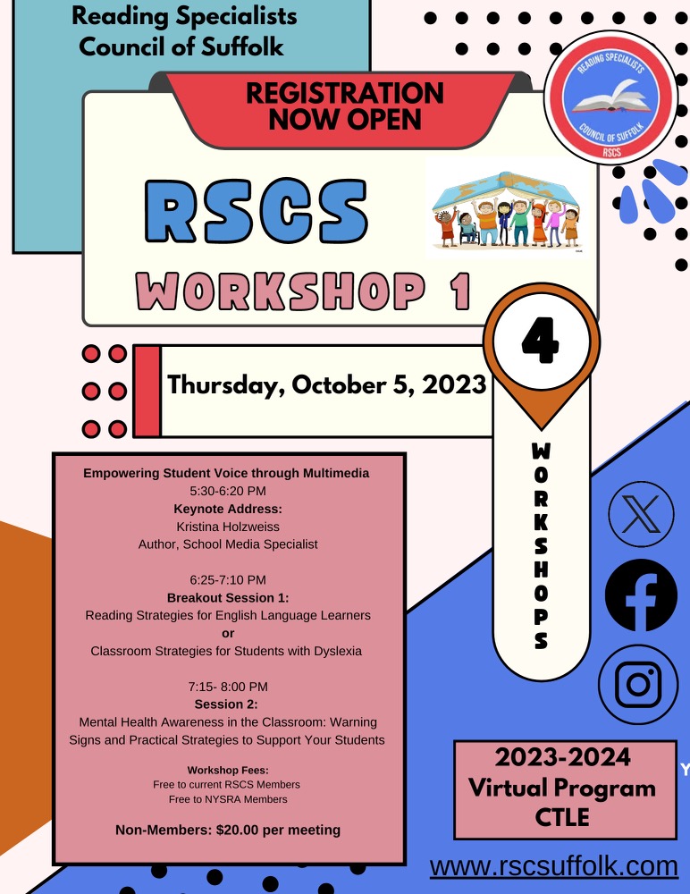 It's hard to believe our first workshop is only a few weeks away!  We are excited that Kristina Holzweiss (<a href="/lieberrian/">Kristina Holzweiss, kristinaholzweiss.com</a>) will be joining us as our featured speaker for our 4 workshops!  We hope to see you there! 

Visit our website to learn more!  rscsuffolk.com