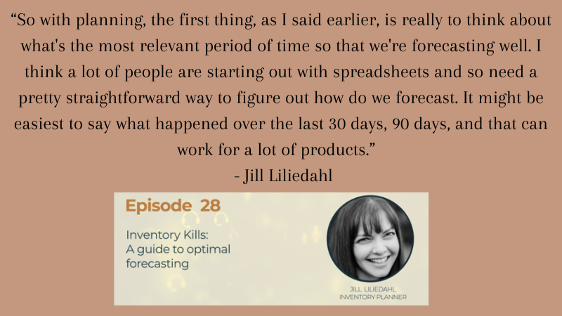 #TBT to a tremendous guest, Jill Liliedahl from @inventory_plan, who schools us on ways to level up our #ecommerce inventory planning & forecasting game, to help turbocharge cash flows. Listen here 👉 bit.ly/3ECgeZZ

#inventory #peakseason #podcast #sippinandshippin