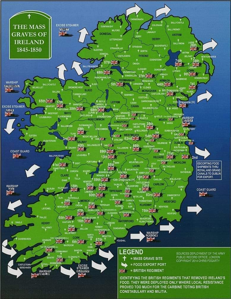 An Gorta Mór - The Great Hunger 

To call this period in Irish history a famine dishonours the pain and untold suffering our ancestors endured.

British warships took the food of our land for profit while our people starved.

It was genocide.