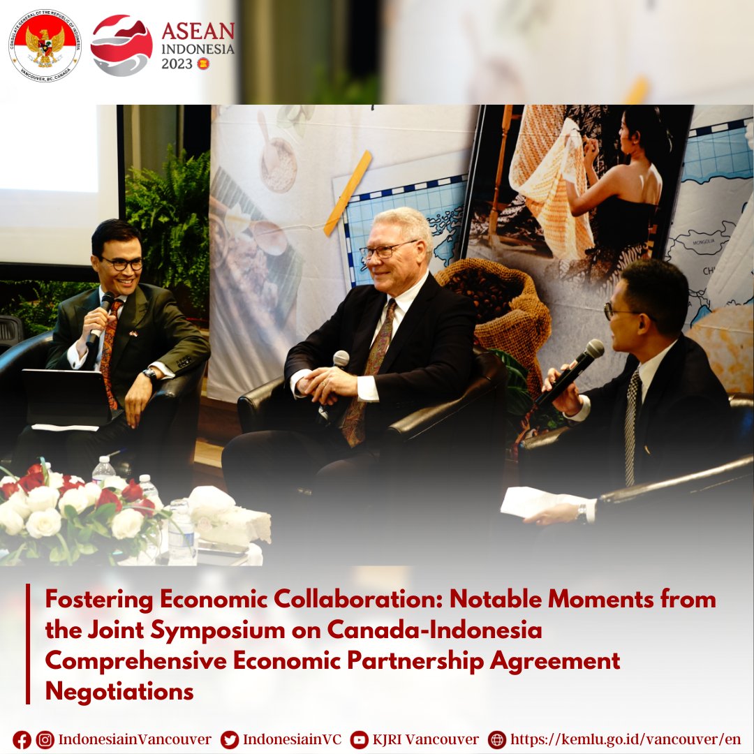 indonesiainvc's tweet photo. Fostering Economic Collaboration: Notable Moments from the Joint Symposium on Canada-Indonesia Comprehensive Economic Partnership Agreement Negotiations.
https://t.co/qv3q4IsBrn
#IndonesianWay #IniDiplomasi #EconomicPartnership https://t.co/mdADVSkWHK