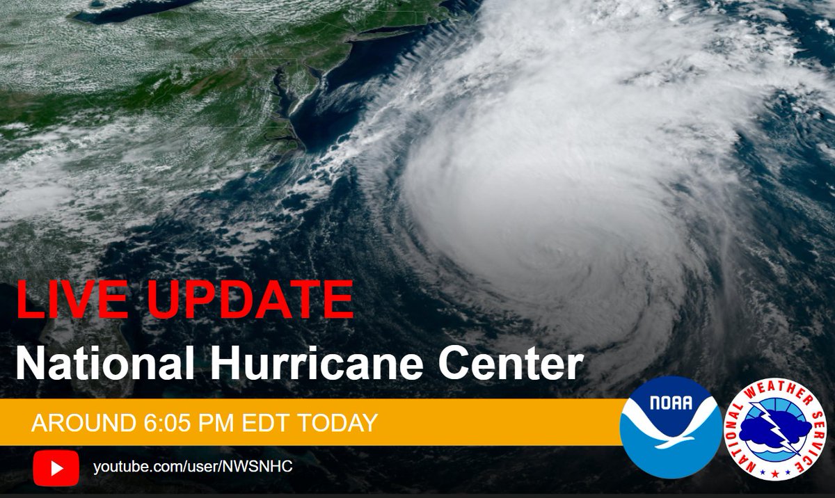 The National Hurricane Center is delayed in our livestream due to waiting for important updates to bring you the latest information. Please standby for our updated timeframe of 6:05 PM EDT for our LIVE update with NHC Deputy Director Jamie Rhome.